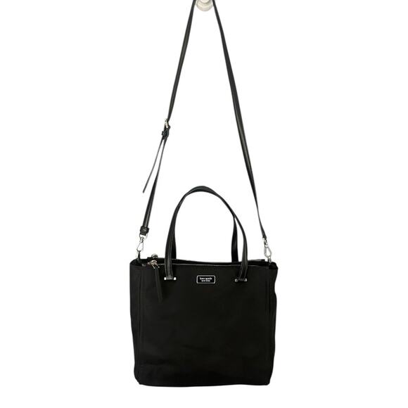 Kate Spade Dawn Breezy Medium Satchel Handbag Black Crossbody Strap Classic - Picture 2 of 10